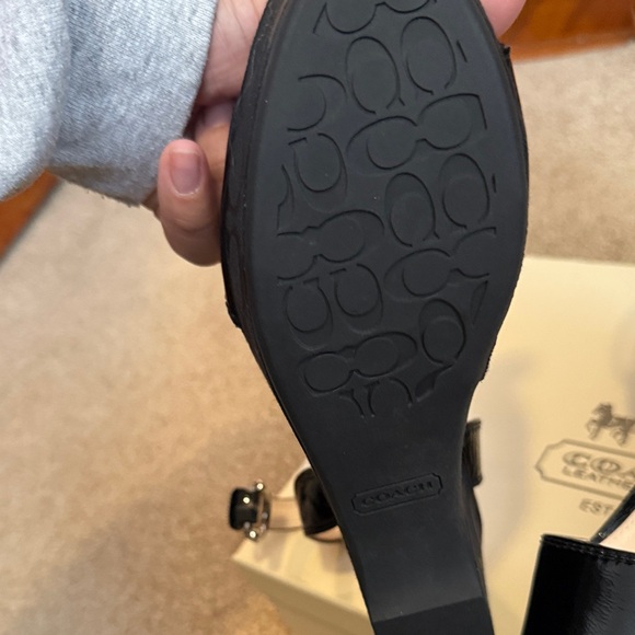 Coach Black Patent Leather Wedges - Picture 5 of 6